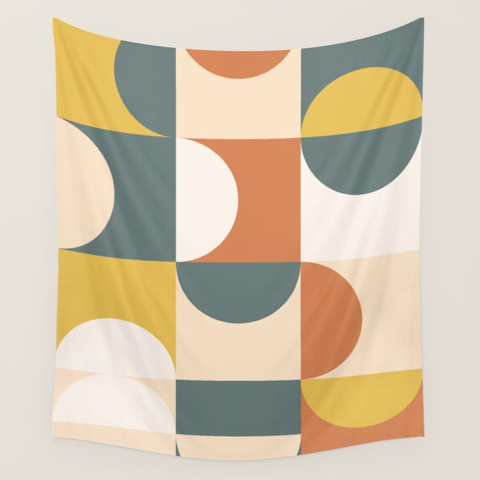 Mid Century Modern Geometric 23 Wall Tapestry Gallery Image 4