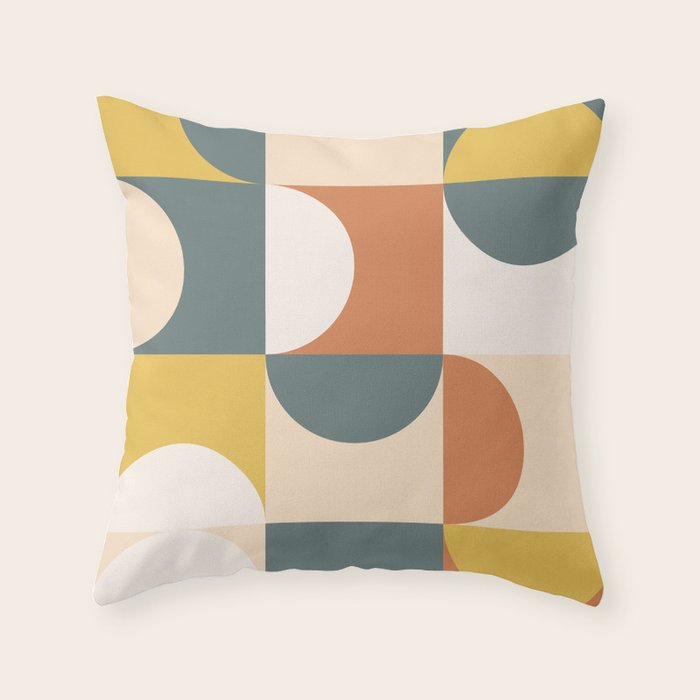 Mid Century Modern Geometric 23 Throw Pillow Gallery Image 6
