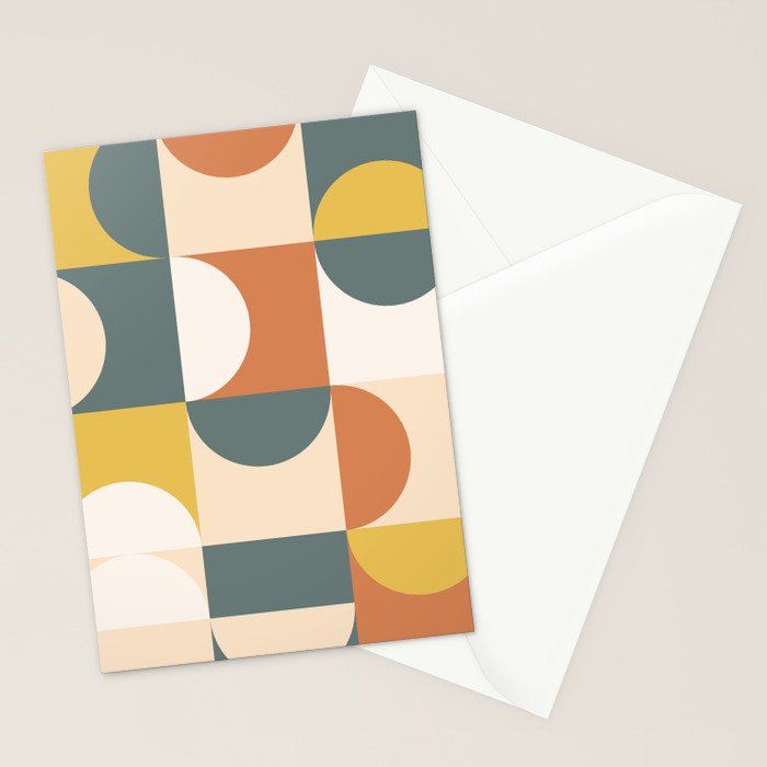 Mid Century Modern Geometric 23 Stationery Card Gallery Image 2