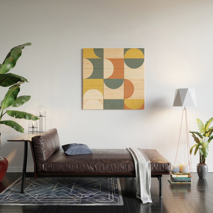 Mid Century Modern Geometric 23 Wood Wall Art Gallery Image 2