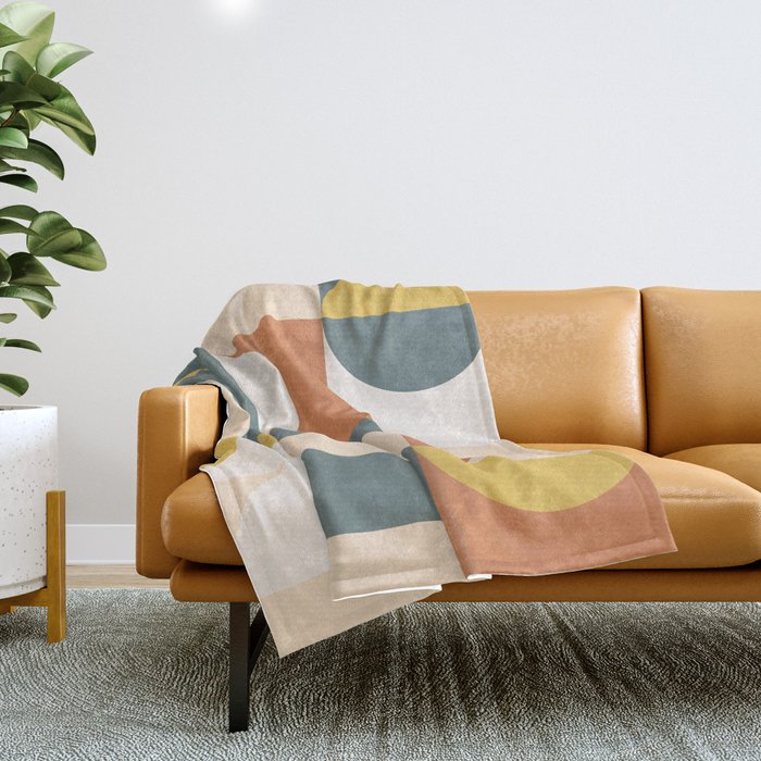 Mid Century Modern Geometric 23 Throw Blanket Gallery Image 1