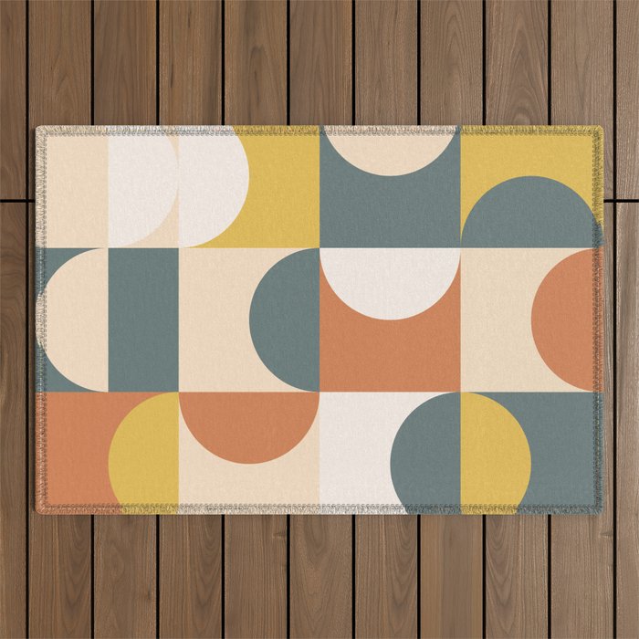 Mid Century Modern Geometric 23 Outdoor Rug Gallery Image 1