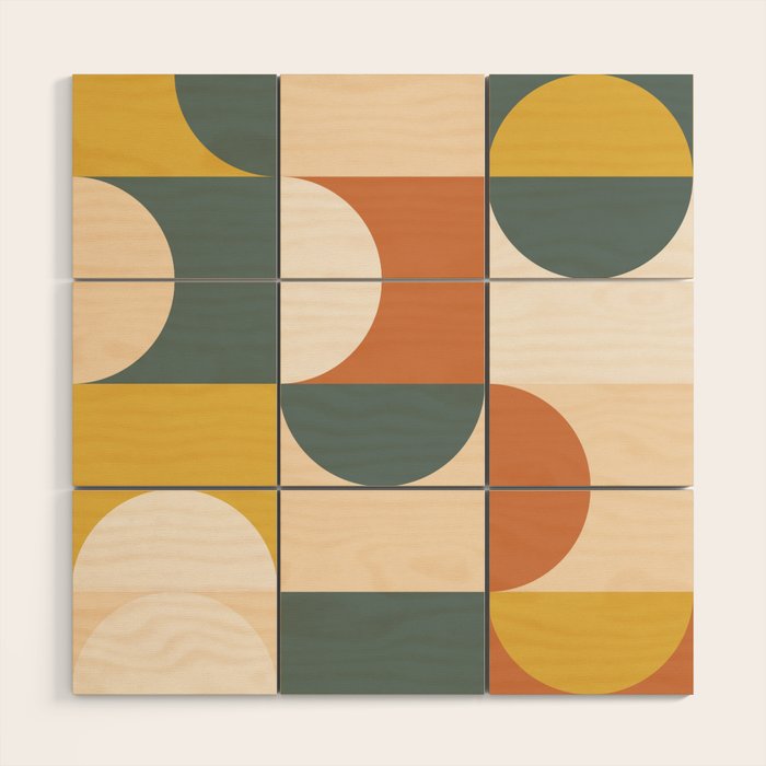 Mid Century Modern Geometric 23 Wood Wall Art Gallery Image 1