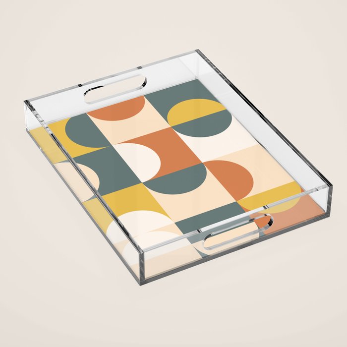 Mid Century Modern Geometric 23 Acrylic Tray Gallery Image 1