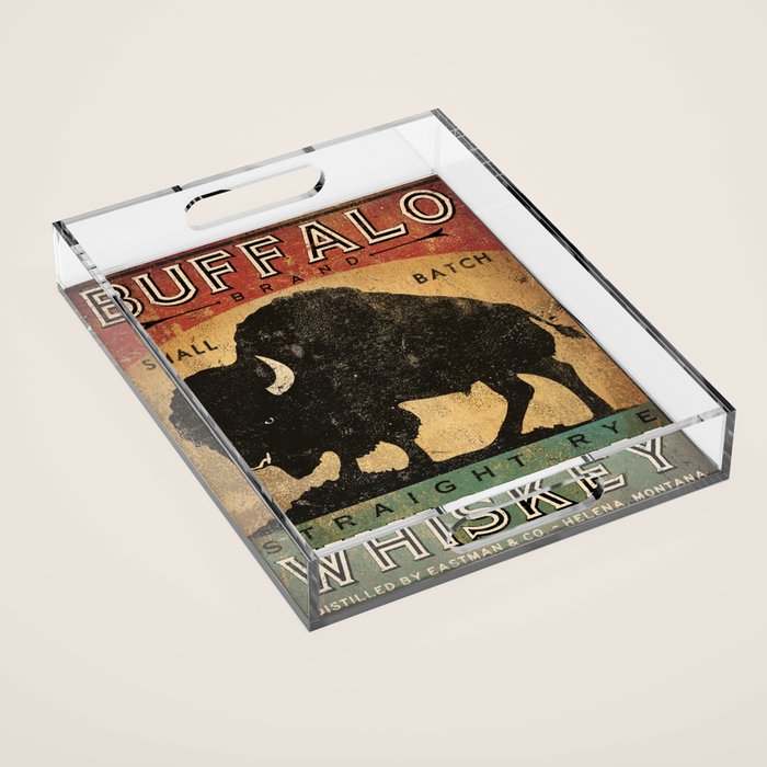 Bison Buffalo Whiskey Bourbon Acrylic Tray Gallery Image 1