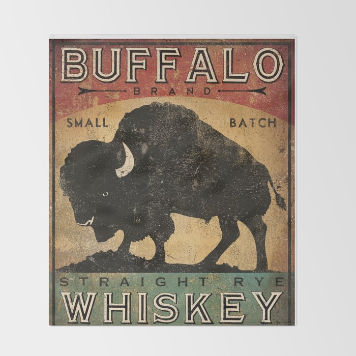 Bison Buffalo Whiskey Bourbon Throw Blanket Gallery Image 2