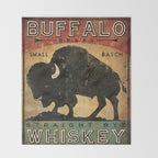 Bison Buffalo Whiskey Bourbon Throw Blanket Gallery Image 2
