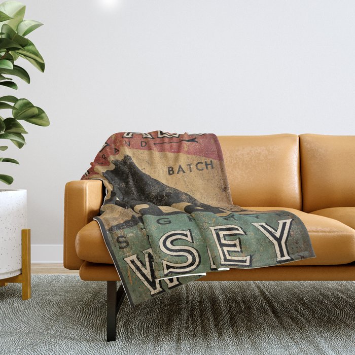 Bison Buffalo Whiskey Bourbon Throw Blanket Gallery Image 1
