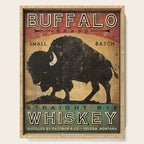 Bison Buffalo Whiskey Bourbon Serving Tray Gallery Image 1
