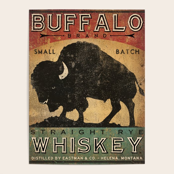Bison Buffalo Whiskey Bourbon Poster Gallery Image 4