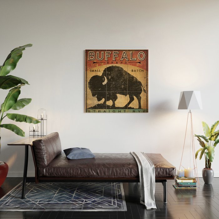 Bison Buffalo Whiskey Bourbon Wood Wall Art Gallery Image 2