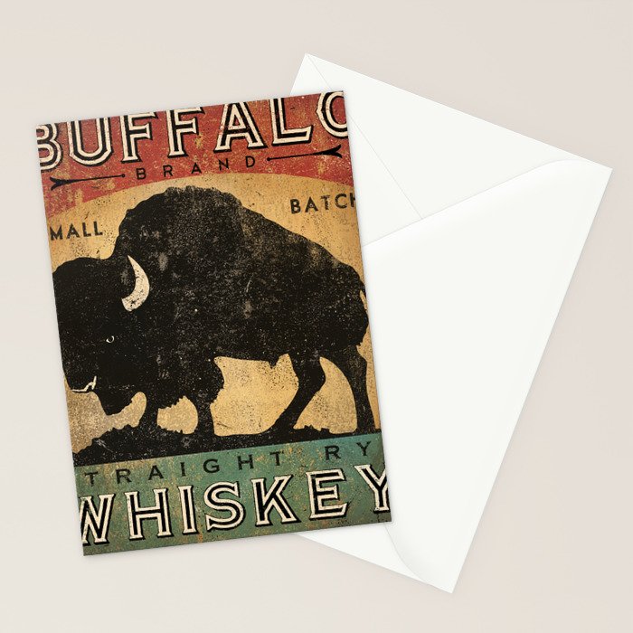 Bison Buffalo Whiskey Bourbon Stationery Card Gallery Image 2
