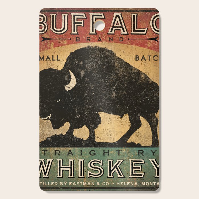 Bison Buffalo Whiskey Bourbon Cutting Board Gallery Image 1
