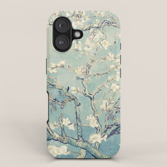 Van Gogh Almond Blossoms Muted Teal Cream iPhone Case Gallery Image 1