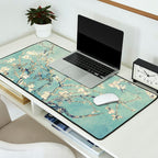 Van Gogh Almond Blossoms Muted Teal Cream Desk Mat Gallery Image 2