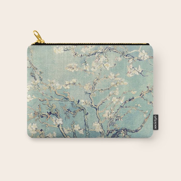Van Gogh Almond Blossoms Muted Teal Cream Carry All Pouch Gallery Image 1