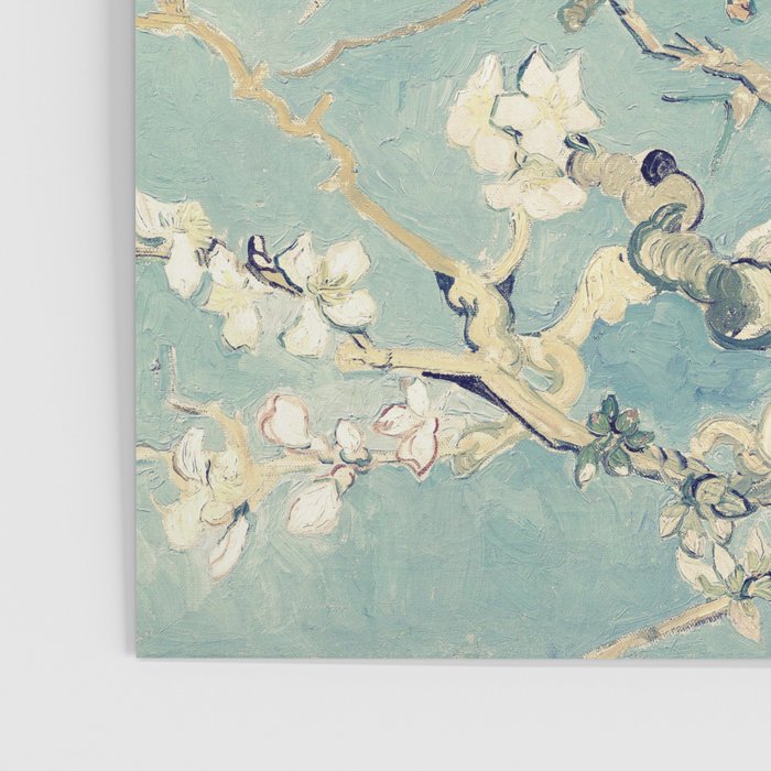 Van Gogh Almond Blossoms Muted Teal Cream Poster Gallery Image 3