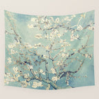 Van Gogh Almond Blossoms Muted Teal Cream Wall Tapestry Gallery Image 4