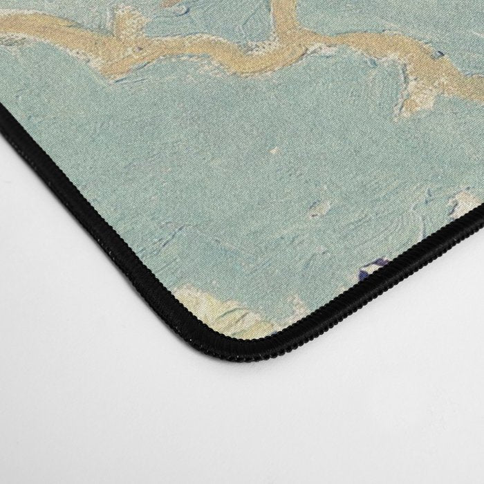 Van Gogh Almond Blossoms Muted Teal Cream Desk Mat Gallery Image 4