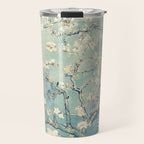 Van Gogh Almond Blossoms Muted Teal Cream Travel Mug Gallery Image 1