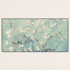 Van Gogh Almond Blossoms Muted Teal Cream Desk Mat Gallery Image 3