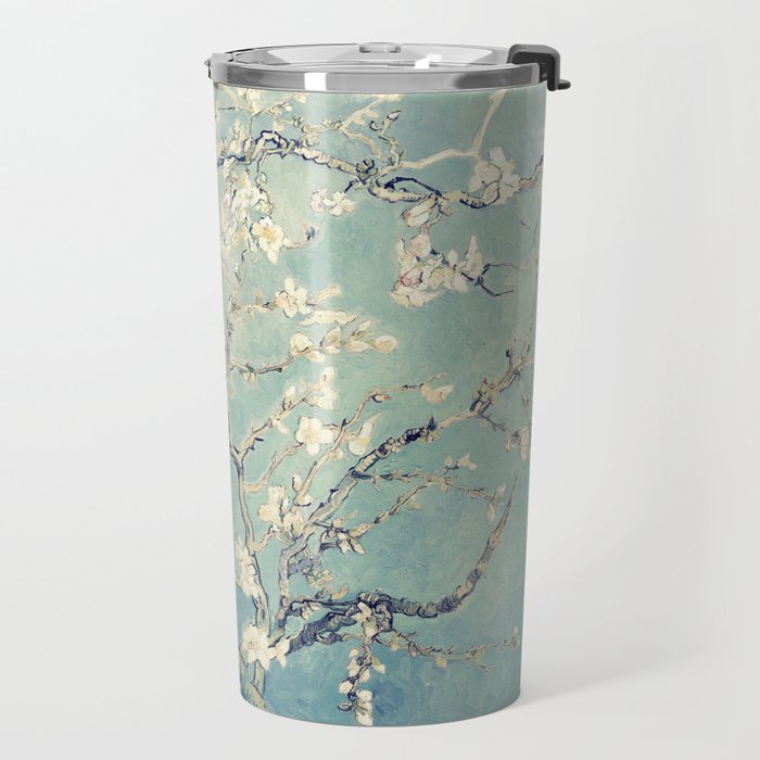 Van Gogh Almond Blossoms Muted Teal Cream Travel Mug Gallery Image 2
