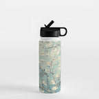 Van Gogh Almond Blossoms Muted Teal Cream Water Bottle Gallery Image 1
