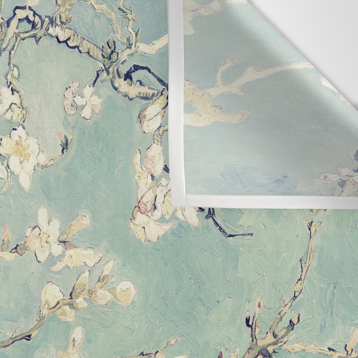 Van Gogh Almond Blossoms Muted Teal Cream Wall Tapestry Gallery Image 3