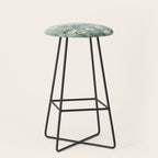 Van Gogh Almond Blossoms Muted Teal Cream Stool Gallery Image 1