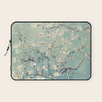 Van Gogh Almond Blossoms Muted Teal Cream Laptop Sleeve Gallery Image 1