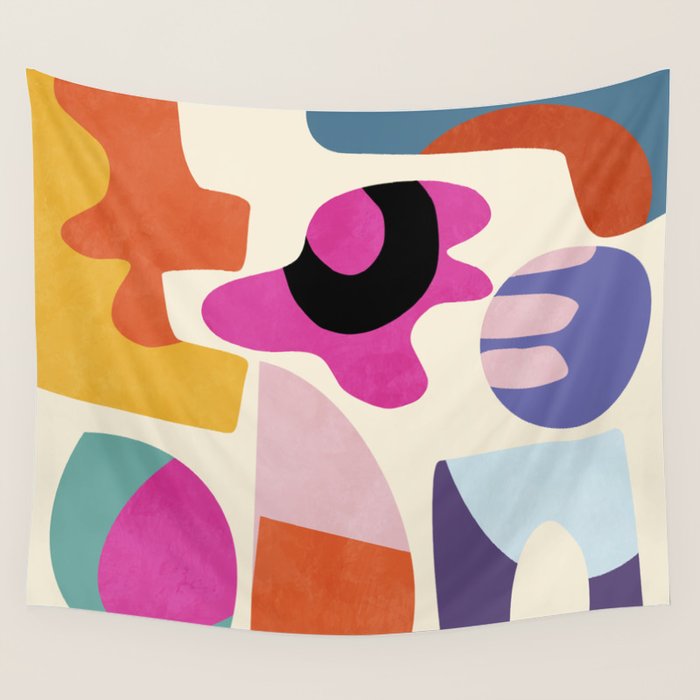 mid century modern abstract 9 Wall Tapestry Gallery Image 1