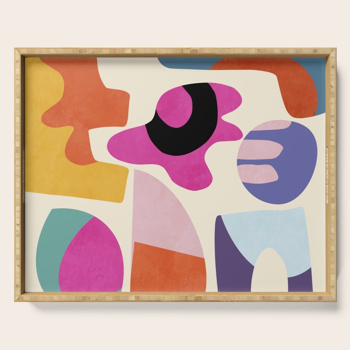mid century modern abstract 9 Serving Tray Gallery Image 1