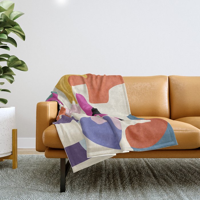 mid century modern abstract 9 Throw Blanket Gallery Image 1