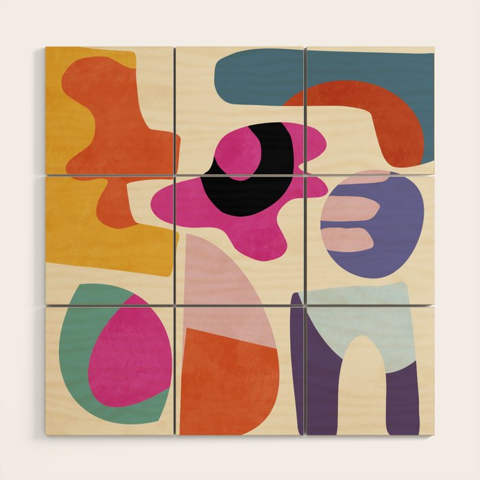 mid century modern abstract 9 Wood Wall Art Gallery Image 1