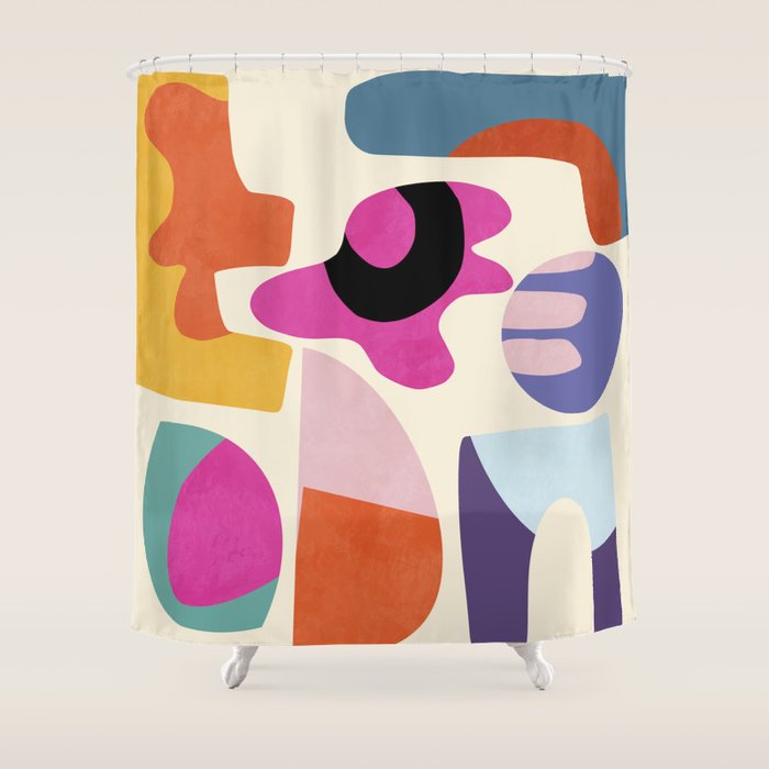 mid century modern abstract 9 Shower Curtain Gallery Image 1