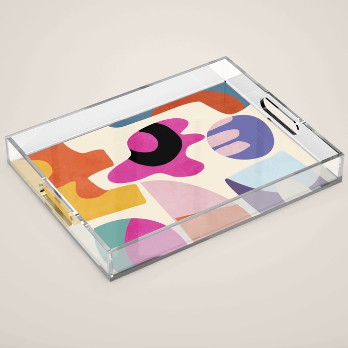 mid century modern abstract 9 Acrylic Tray Gallery Image 1