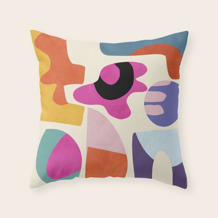 mid century modern abstract 9 Throw Pillow Gallery Image 6