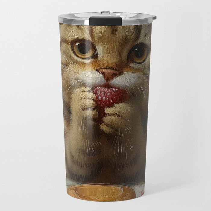 Strawberry Tart Cat Travel Mug Gallery Image 1