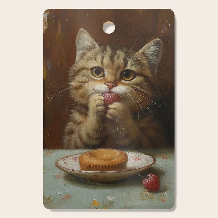 Strawberry Tart Cat Cutting Board Gallery Image 1