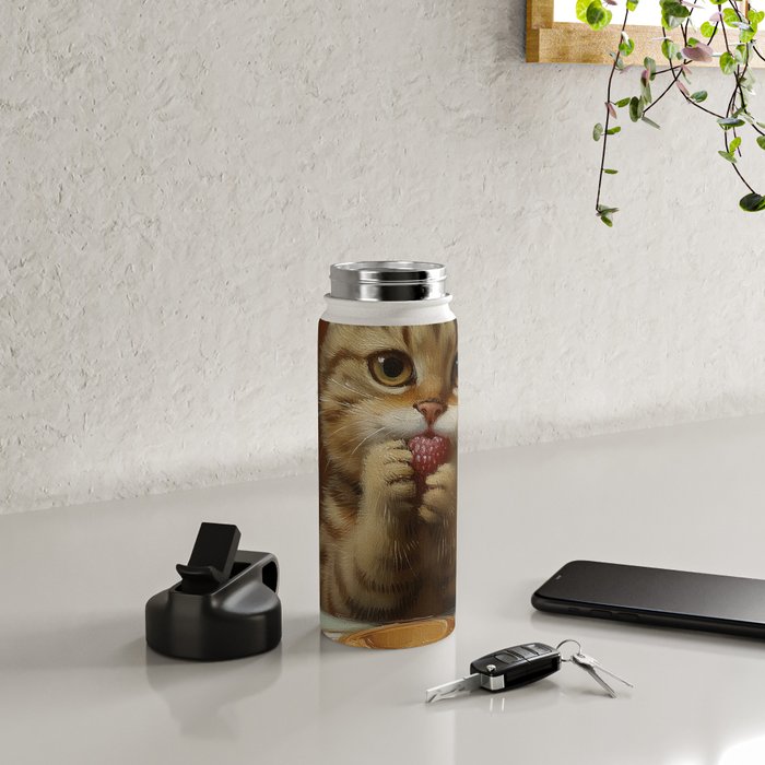 Strawberry Tart Cat Water Bottle Gallery Image 4
