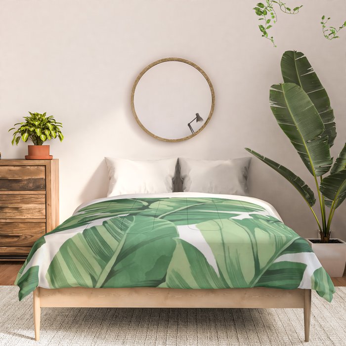 Tropical banana leaves VI Comforter Gallery Image 3