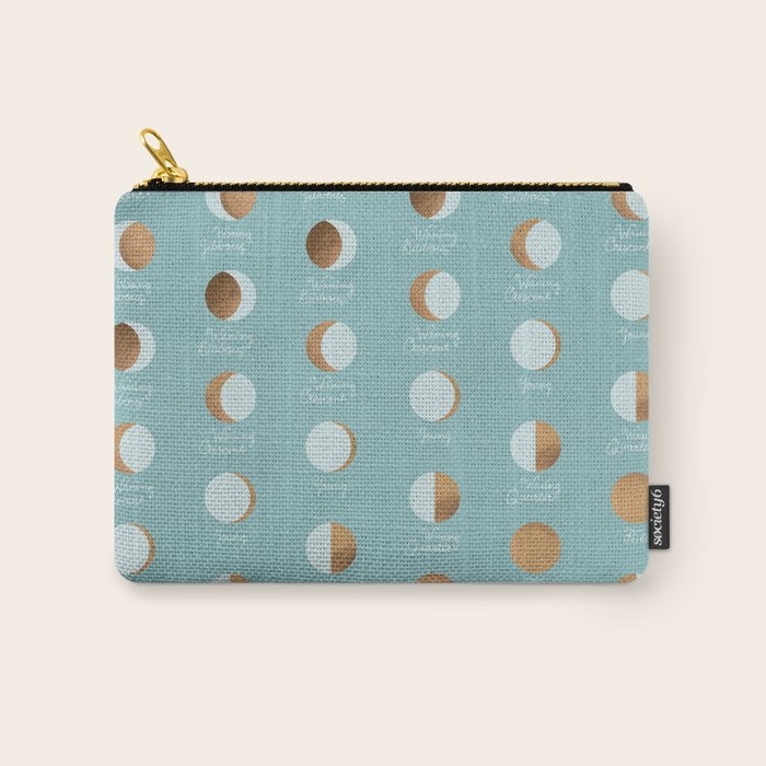 The Lunar Cycle â¢ Phases of the Moon â Copper & Robin's Egg Blue Palette Carry All Pouch Gallery Image 1