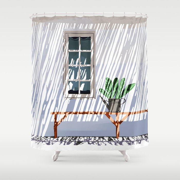 A Slow Sunday Shower Curtain Gallery Image 1