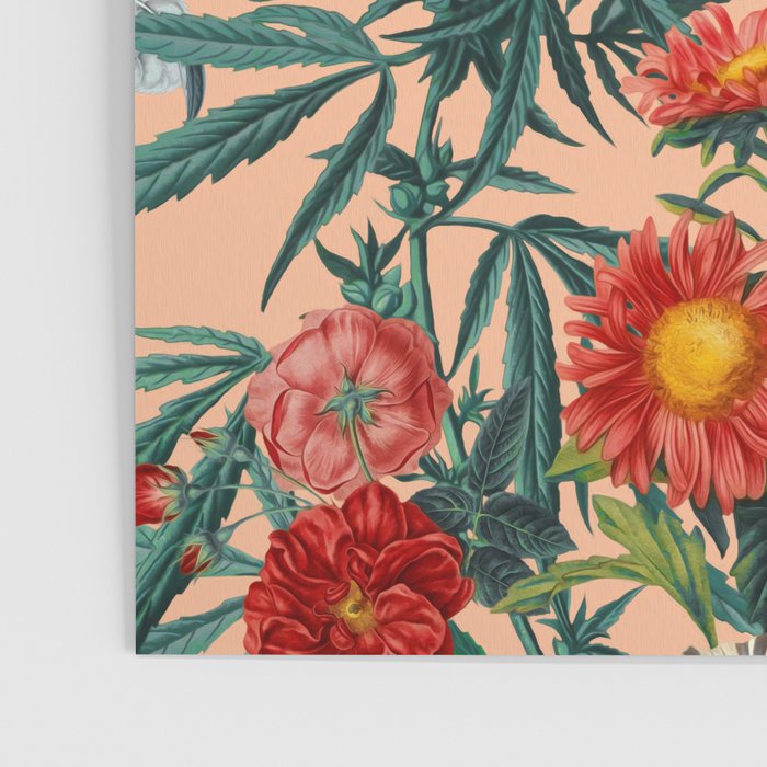 Marijuana and Floral Pattern Poster Gallery Image 3