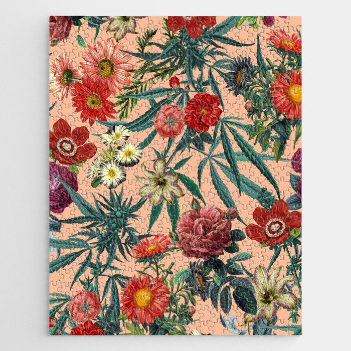 Marijuana and Floral Pattern Jigsaw Puzzle Gallery Image 1