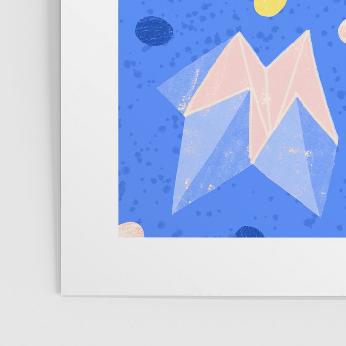 Origami Fortune Teller in Sky Blue & Peach Poster Gallery Image 3
