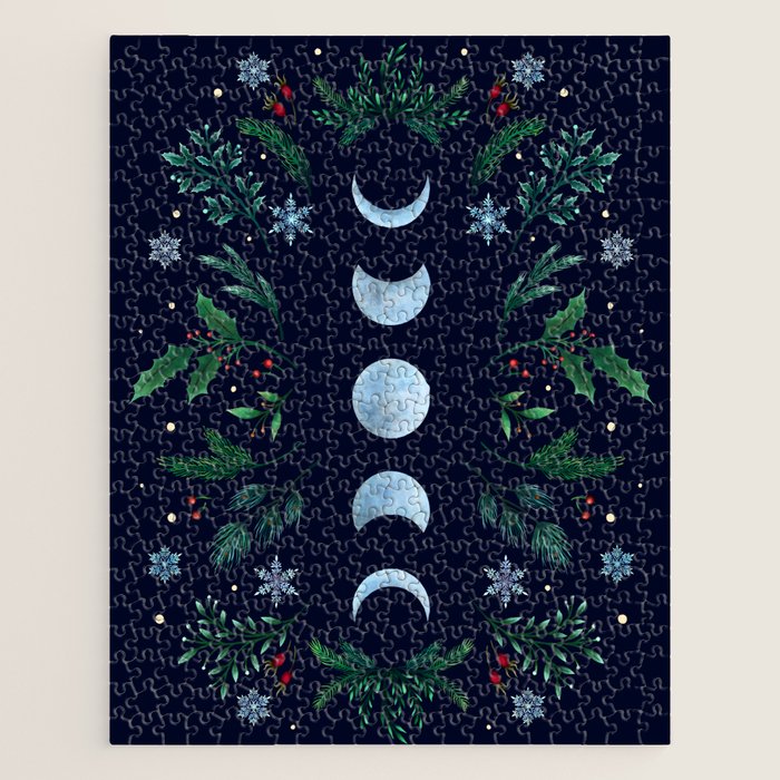 Moonlight Garden - Festive Green Jigsaw Puzzle Gallery Image 1
