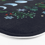 Moonlight Garden - Festive Green Bath Mat Gallery Image 3