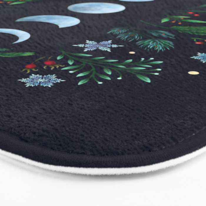 Moonlight Garden - Festive Green Bath Mat Gallery Image 3