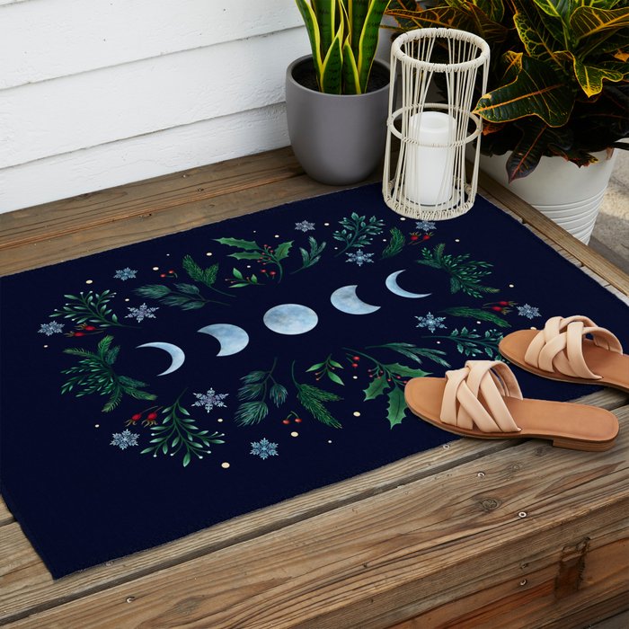 Moonlight Garden - Festive Green Outdoor Rug Gallery Image 2